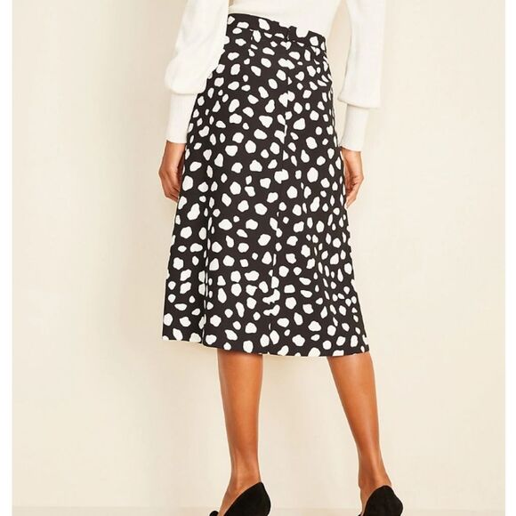Ann Taylor Animal Print Slip Skirt with Slit Women's Size 8 Office Business - Picture 2 of 8
